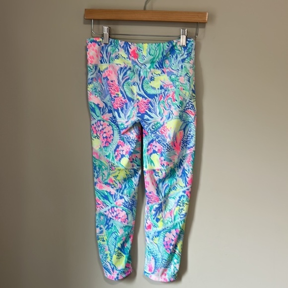 LILLY PULITZER The Weekender Crop Mermaid Cove Legging Blue Pink Green Sz S - Picture 6 of 15